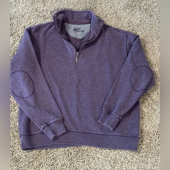Paradise Collection Purple Zip Up Sweater with Elbow Patches - Picture 1 of 10
